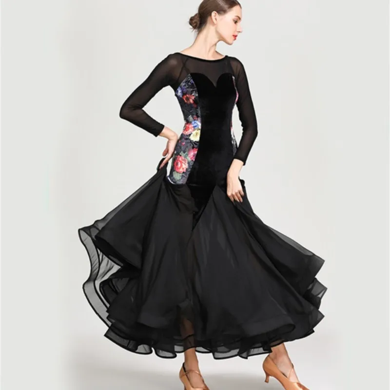 

Professional Sexy Elegent Long Ballroom Dance Costumes for Women