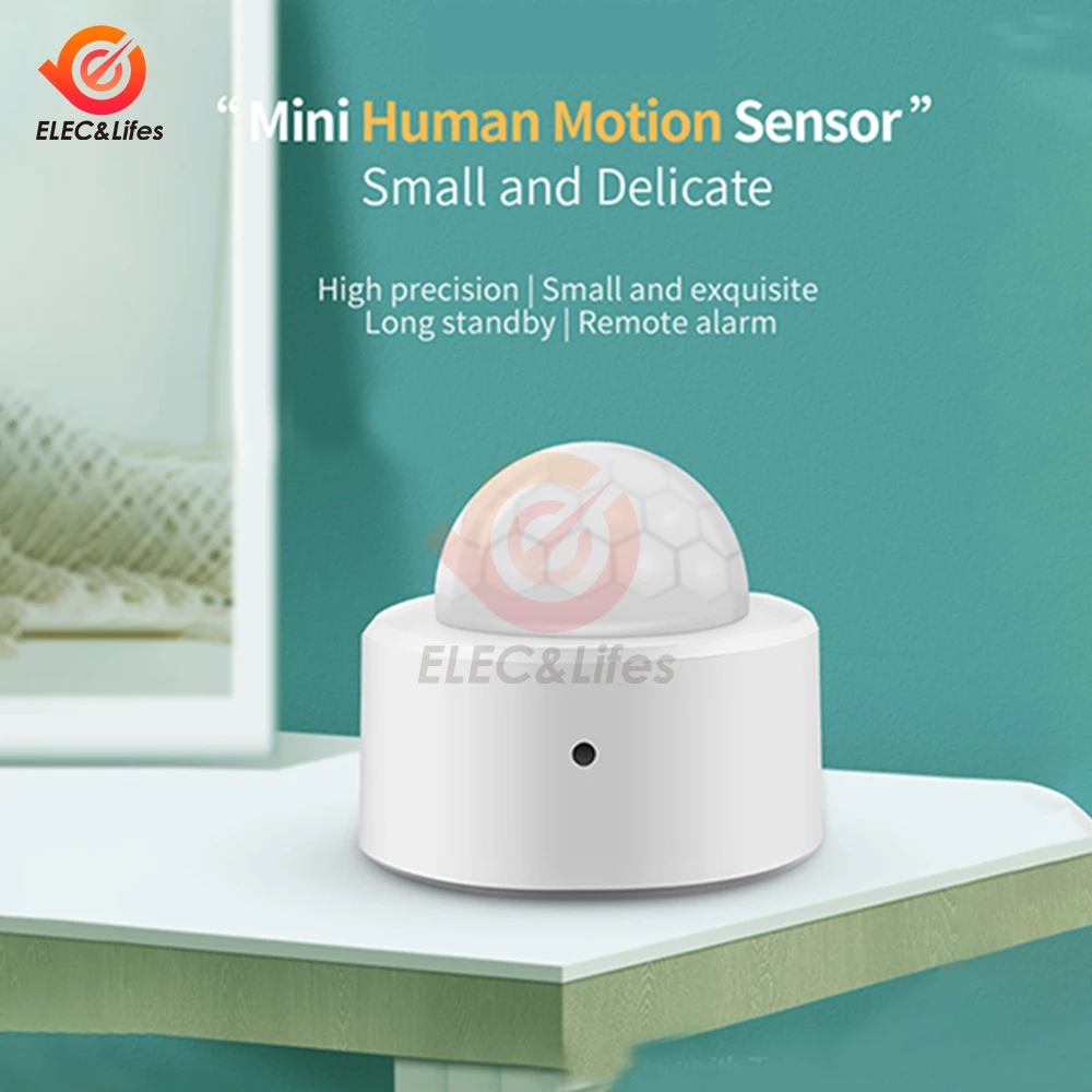 2 In 1 Tuya Zigbee Mini Pir Motion Detector + Sensore Di Allarme Antifurto Di Sicurezza A Infrarossi Con Rilevamento Della Luce Con Alexa Google Home