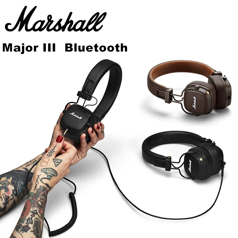Original Marshall Major Iii Wireless Bluetooth Headphones Wireless Deep  Bass Foldable Sport Gaming Music Headset With Microphone - Earphones &  Headphones