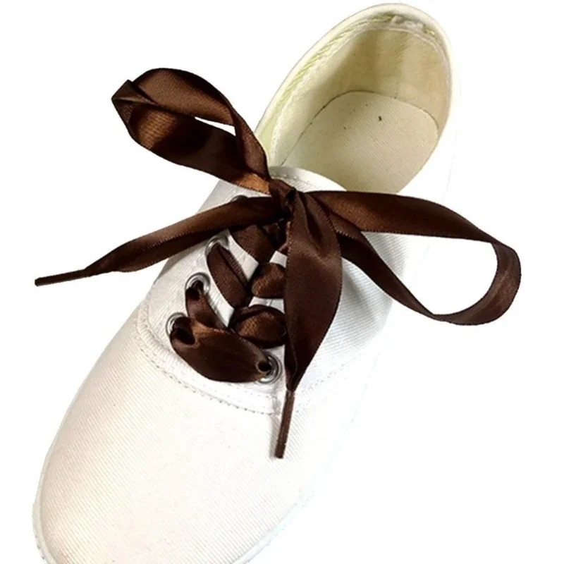 1Pairs Fashion 100CM Flat Silk Ribbon Shoelaces Shoe Laces Sneaker Sport Shoes Lace Shoelaces Shoe Laces Shoe Accessories