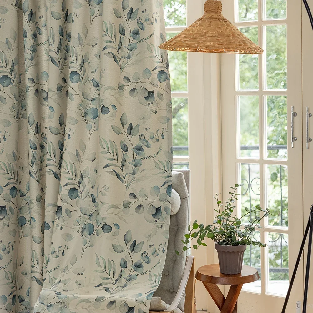 Window Curtains Decor Curtains NAPEARL Village Style Printed Curtain Window Shading Floral Curtain for Living Room Bedroom Home Decor 1PC