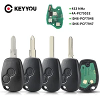 Keyyou กุญแจรถระยะไกล433MHz สำหรับ Renault Duster Megan Modus CLIO 3 Modus kangoo Logan Sandero PCF7946ชิป PCF7952 PCF7949