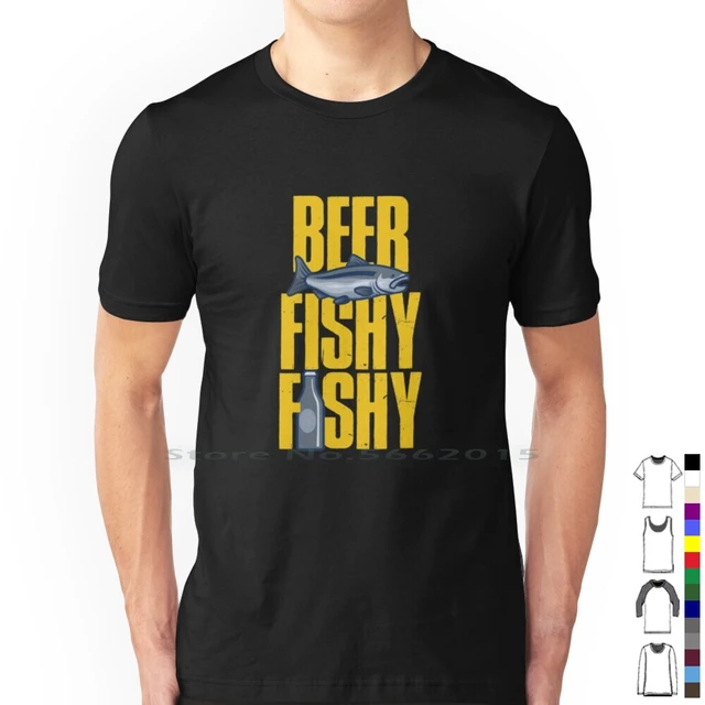 Beer Fishy Fishy T Shirt 100% Cotton Angler Angling Fisherman Fishing Rod  Fish Hooks Carp Fishing Tackle Birthday Idea Pike