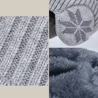 2Pcs/set Winter Kids Hat Scarf Toddler Bonnet Snowflake Pattern Knitted Infant Hats Outdoor Children Warm Accessories 4-10Y 5