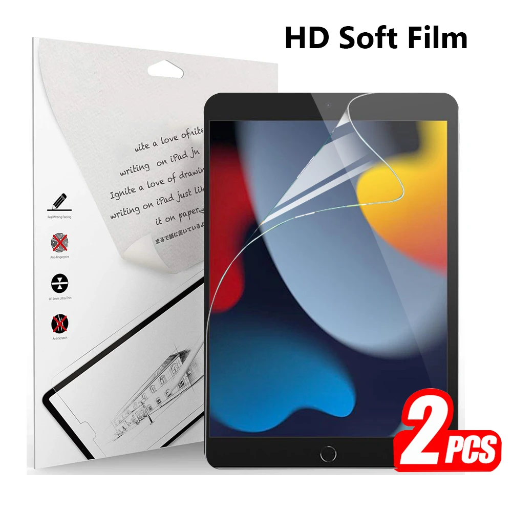 2 Packs PET Soft Film For Apple iPad 10.2 2021 9th Generation Screen Protectors Protective Film A2603 A2604 Tablet Soft Film acer tablet charger Tablet Accessories