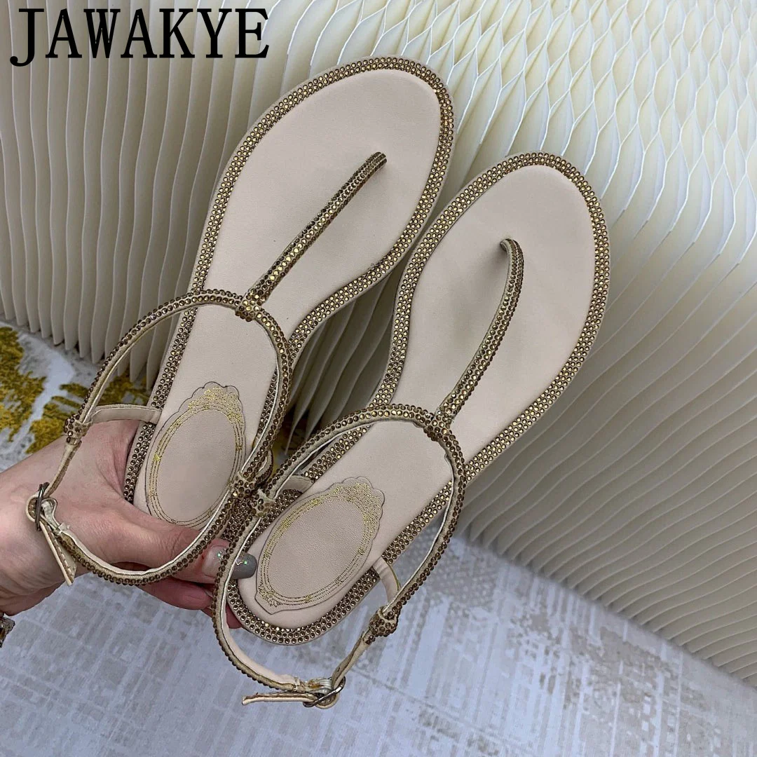 

Crystal Flip-flops Flat Shoes For Women Buckle Strap Rhinestone Flat Sandals Female Shoes Women Summer 2022 Casual Zapatos Mujer