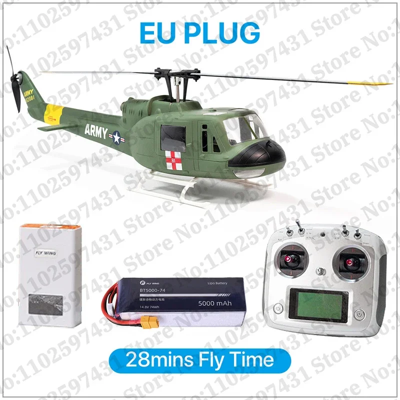 FLYWING UH-1 Class 470 6CH Brushless Motor GPS Fixed Point Altitude Hold Scale RC Helicopter PNP/RTF With H1 Flight Controller