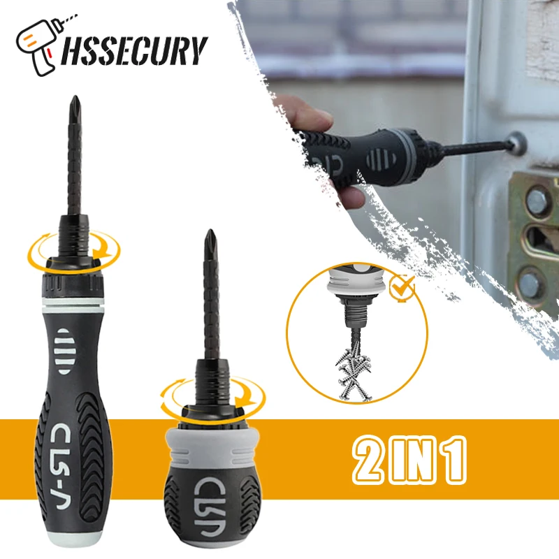 

Dual-purpose Ratchet Screwdriver Head Telescopic Magnetic Phillips Screwdrivers 2in1 Labor-Saving Cross Slotted Screwdriver Set