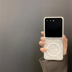 Luxury Magnetic Wireless Charging Shell Pattern Case with Bracket for 50ultra(60pro) (B)