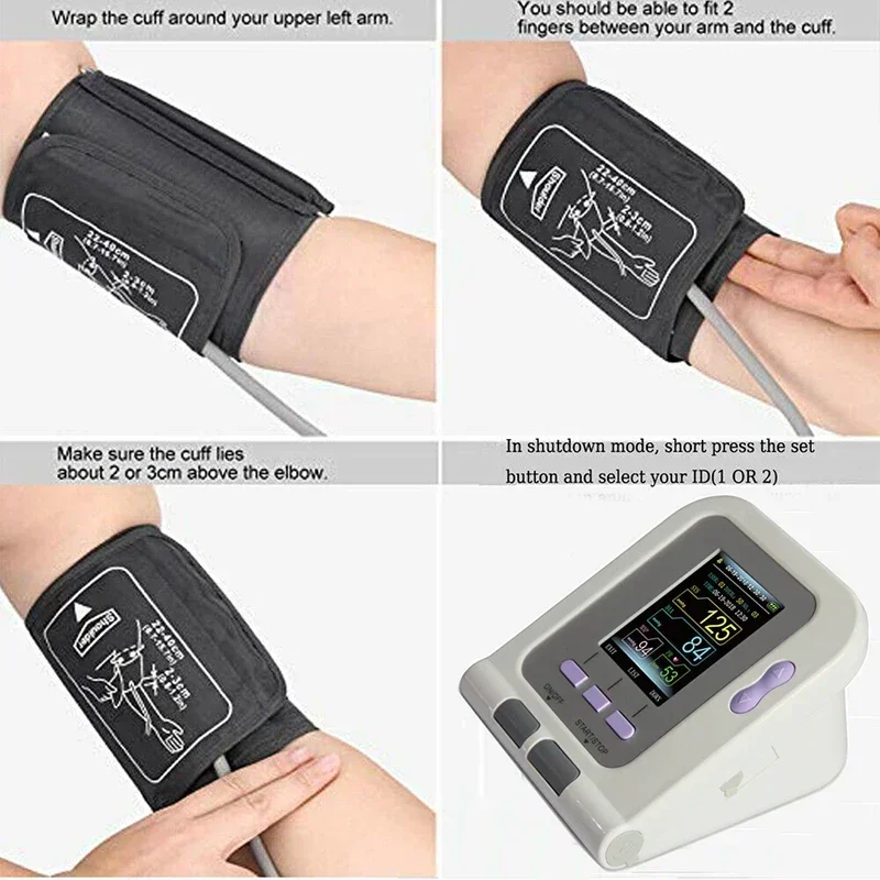 Digital Blood Pressure Monitor CONTEC08A Pediatric NIBP Software Sphygmomanometer Choosable NIBP Cuffs Accessories OR SpO2 Probe