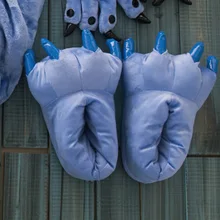  2022 Winter Warm Soft Indoor Floor Slippers Women Men Children Shoes Paw Funny Animal Christmas Monster Dinosaur Claw Plush Home 