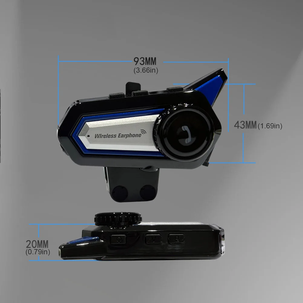 Helmet Headphone with Warning Light Motorcycle Helmet Earphone Handsfree Bluetooth-compatible 5.0 Wireless Headset Voice Control