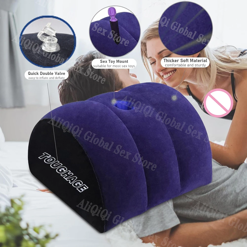 Multifunctional Inflatable Half Moon Sex Pillow Sex Toys Dildo Adult Toy Mount Coupe Women G Spot Position Cushion