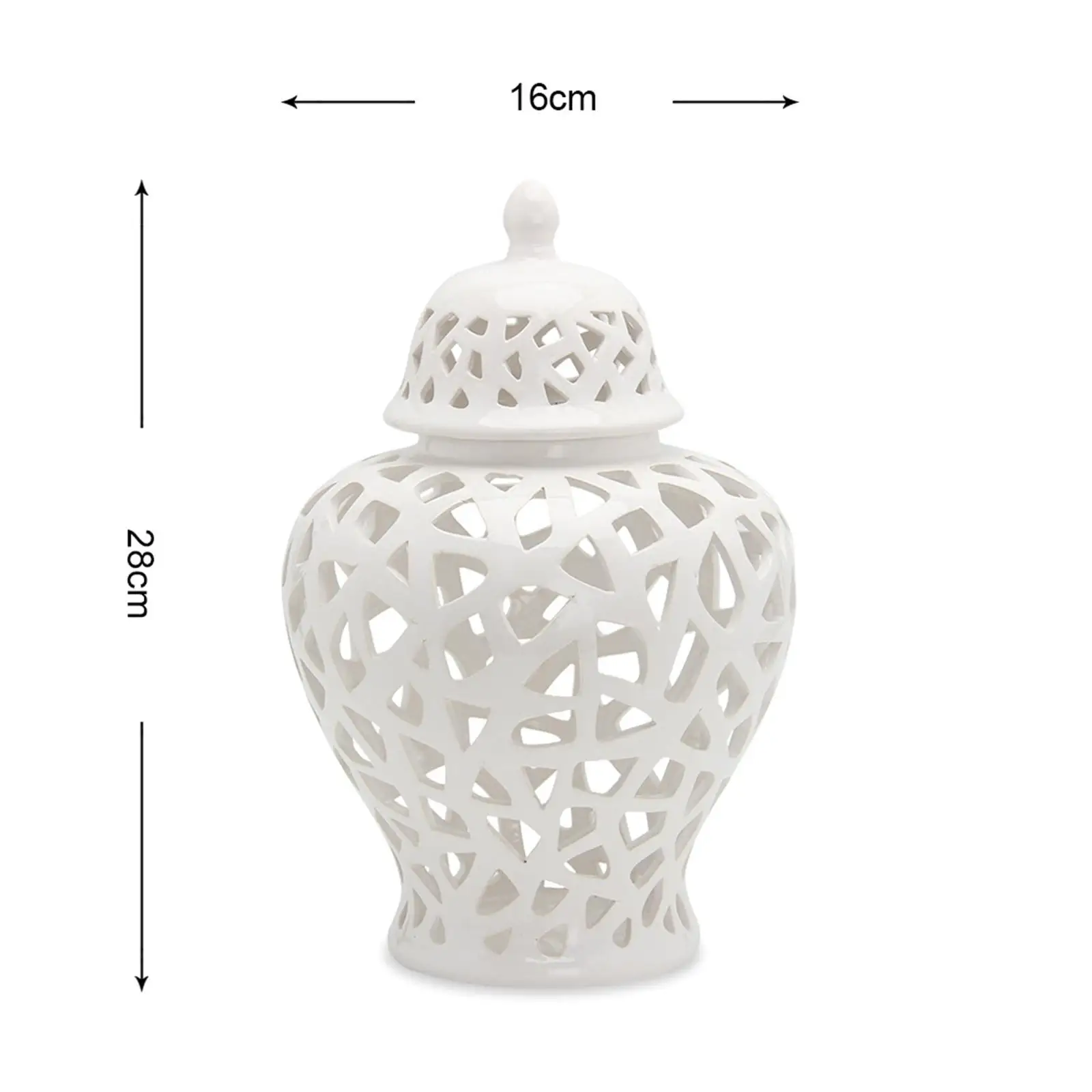 Ceramic Ginger Jar With Lid Hand Painted Ceramic Vase for Table Floral Arrangement for Home Decor White Large Vase