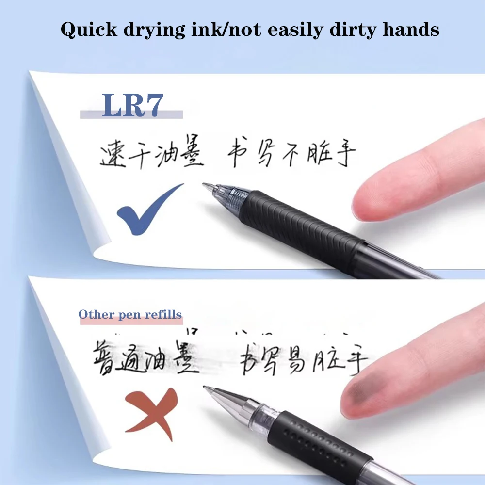 일본 펜텔 LR7 젤 펜 리필 0.7mm 블랙 시그니처 펜 빠른 건조 불릿 팁 쓰기 부드러운 펜 코어 문구 용품