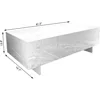 41" Marble White Cool Coffee Table for Living Room,Rectangular Glossy Smart Contemporary Center Table for Waiting Area, 2