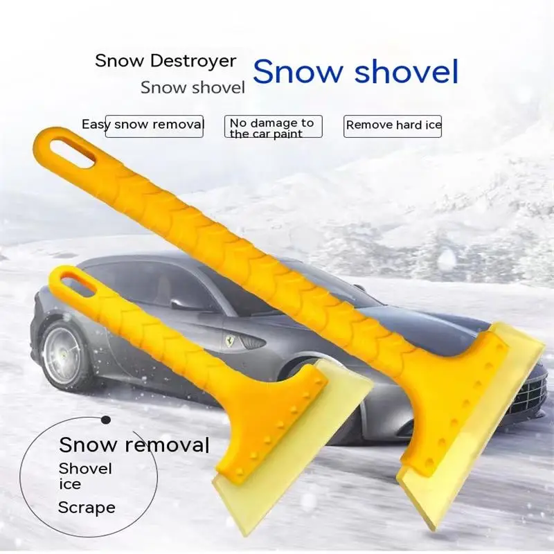 Automobile snow shovel with ice breaking, defrosting, and deicing shovel, snow sweeping brush, large widened glass cleaning
