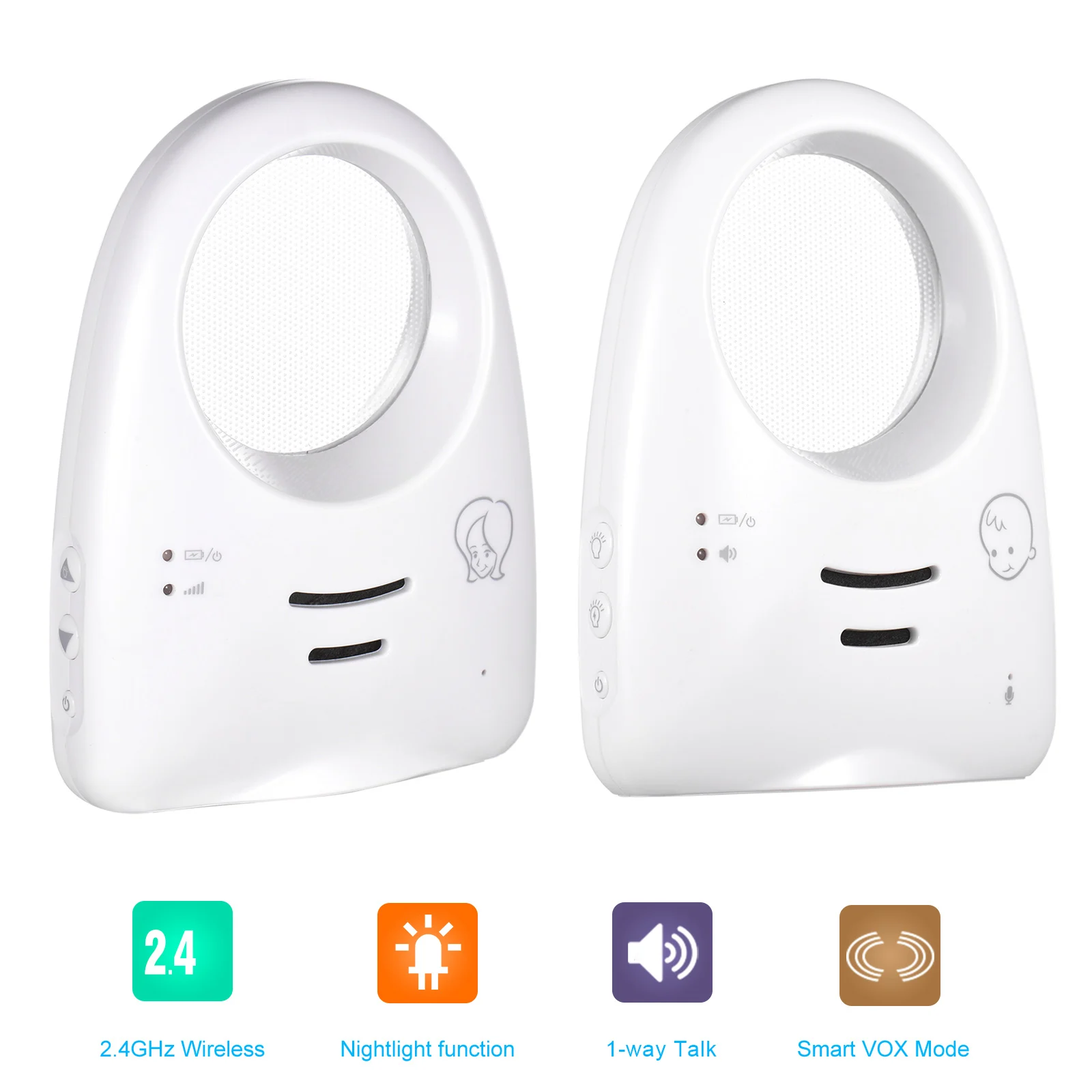 Wireless Digital Audio Baby Monitor 2.4GHz Portable One-Way Talk Baby Cry Detector