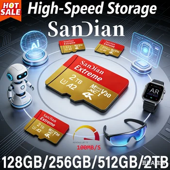 High Speed Micro TF SD Card 128GB 256GB Class10 U3 V30 Up to 100MB/s for Camera Drone Driving Recorder Waterproof Memory Card 1
