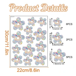 Colorful Prism Glass Window Decals - Cat and Butterfly Designs for Home and Kids' Room Decor (Flower)