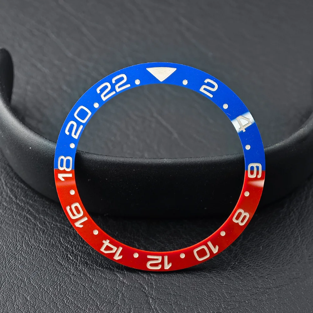 Men's Watch Replacement Bezel Insert with Tilted Ceramic and Carbon Fiber Texture