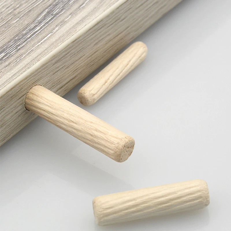 50pcs M6/8mm Wooden Dowel Cabinet Drawer Round Fluted Wood Craft Pins Rods Set Furniture Fitting Wooden Dowel Pin
