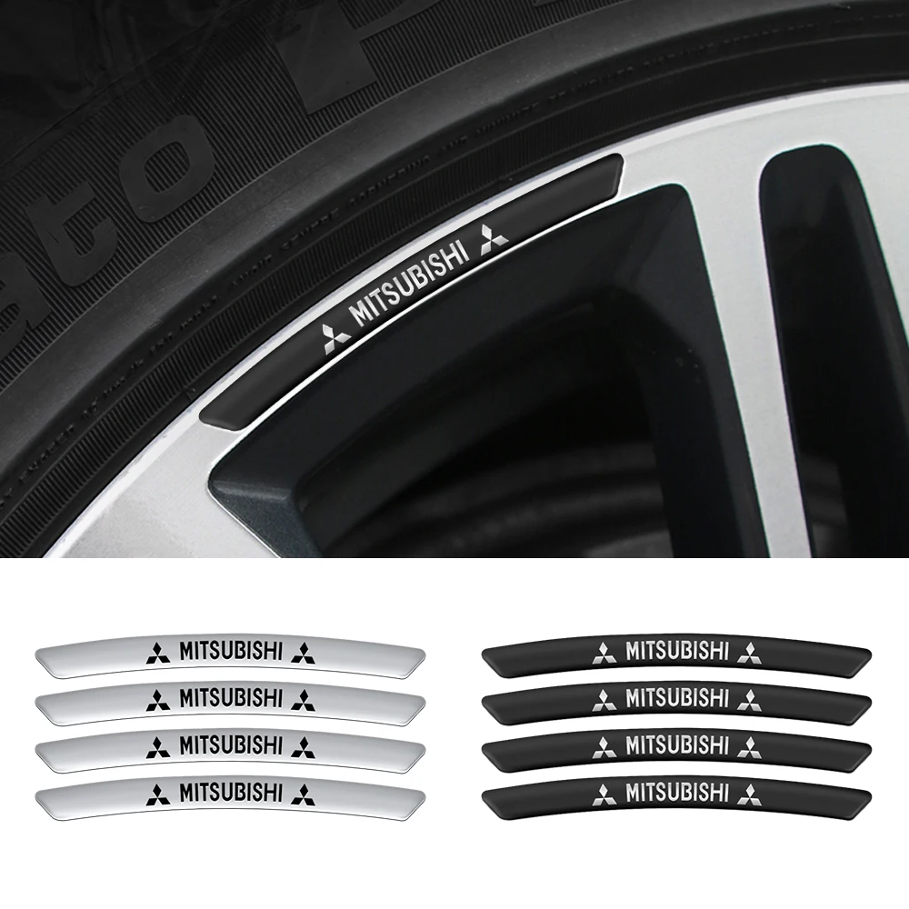 4Pcs Car Wheel Hub Aluminium Alloy Decoration Stickers For Mitsubishi RalliArt ASX Pajero l200 Montero Lancer Auto Accessories
