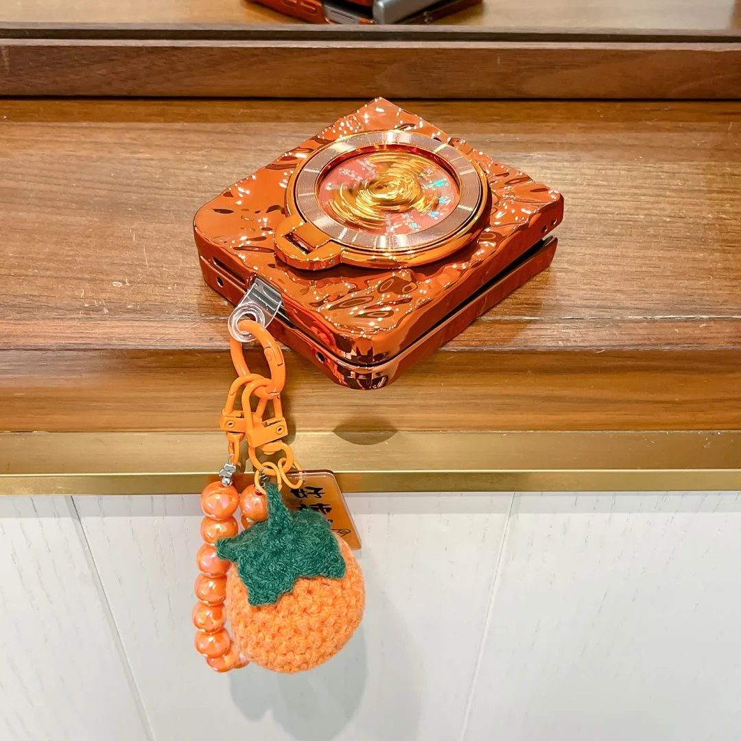 Waves Orange Bracelet Doll Horse Ring Holder Design Phone Case