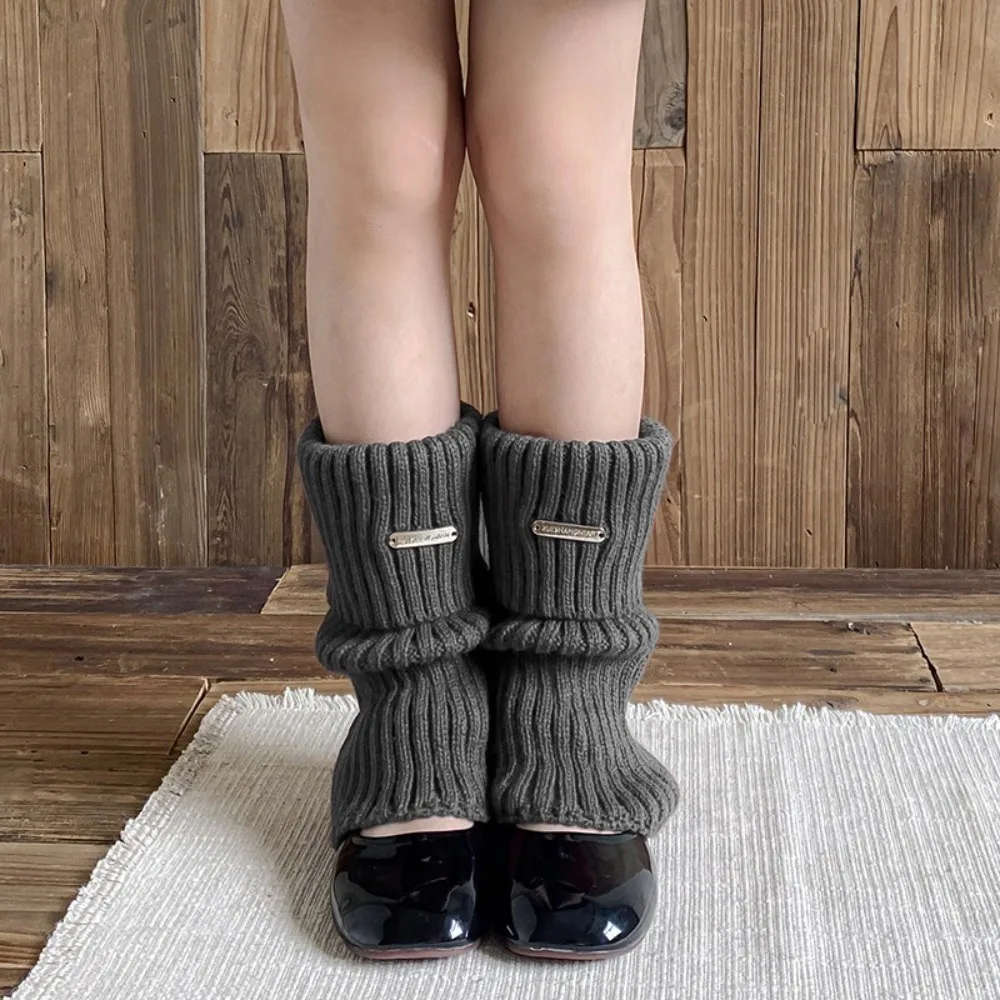 New Solid Color Leg Warmers Knitted Thickened Middle Tube Socks INS Y2k Lolita Hosiery Girl