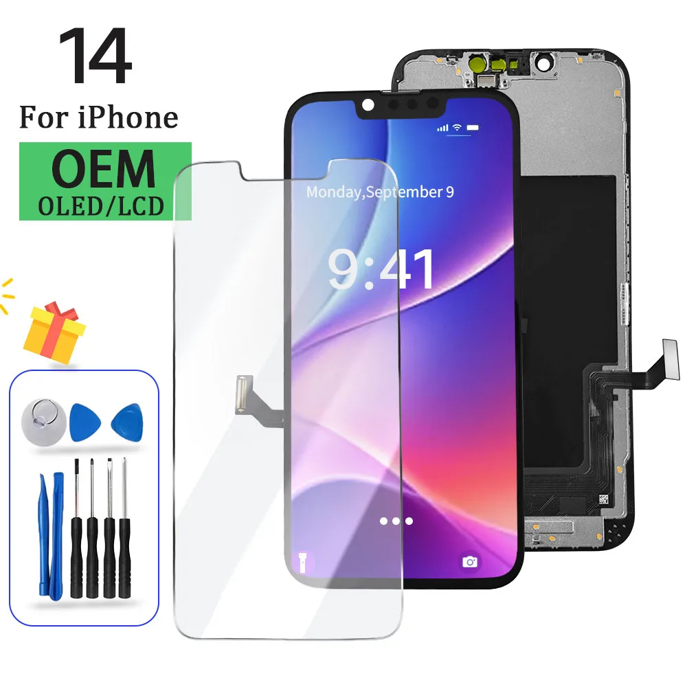 Schermo Display Incell per iPhone 14 14Pro 14 Pro Max 14Plus, Sostituzione LCD con Touch 3D e Cornice Digitizer - immagine 5