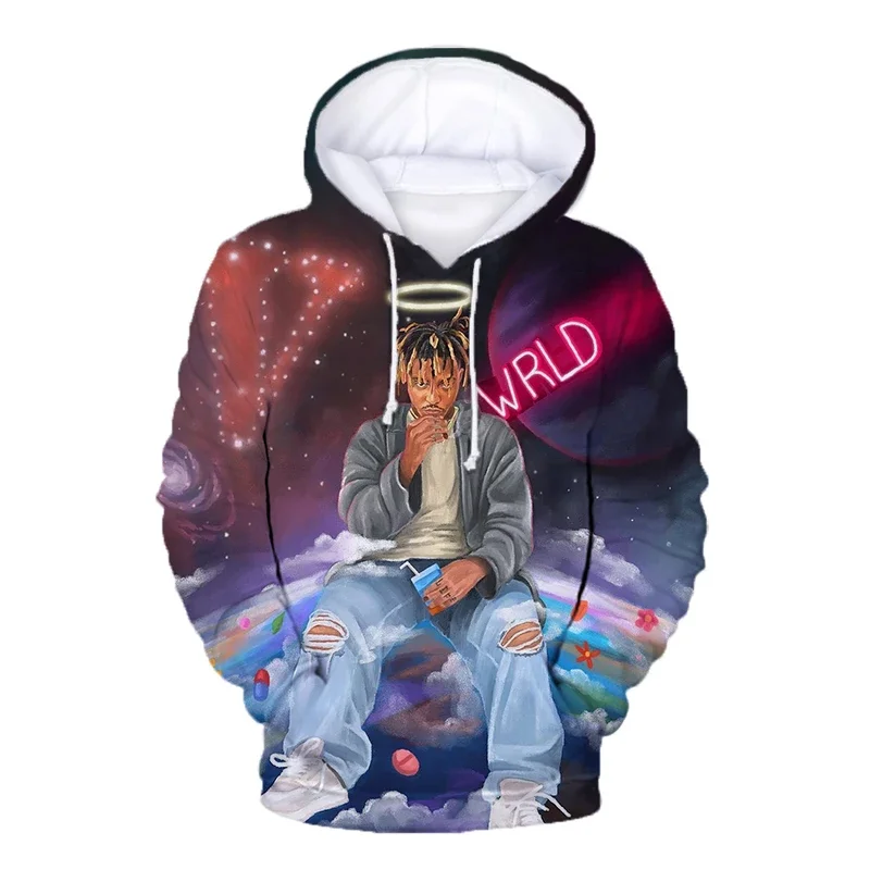 Модные толстовки Rapper Juice Wrld с 3D принтом для мужчин и женщин, пуловер большого размера в стиле хип-хоп, свитшоты с капюшоном, уличная одежда, детские топы, одежда