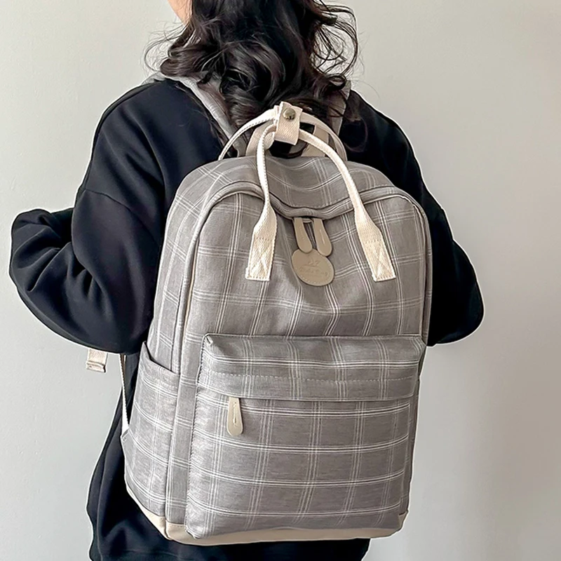 

Fashion Girl College School Bags Casual Portable Women Backpack Striped Book Laptop Bag for Teenage Travel Shoulder Bag Rucksack