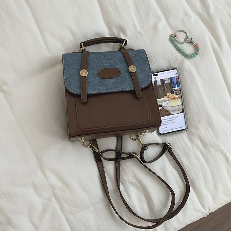 Retro Backpack For Women Winter 2023 New Trend Student Backpack Multi-Functional Schoolbag Portable Travel Bag Free Shipping