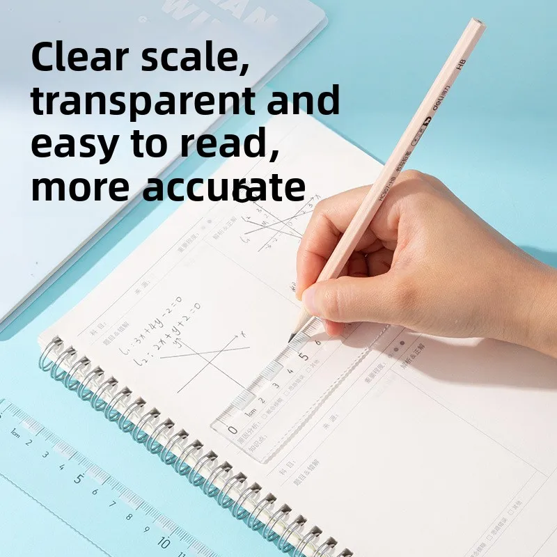 간단한 학생 시험 학습용 15cm 삼각자, 직선자, 각도기, 문구 세트, 기하학 측정 도구 키트