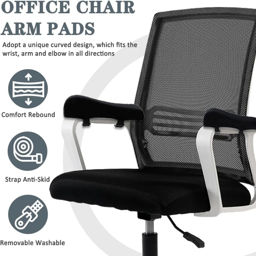 Office Chair Armrest Cushions and Memory Foam Elbow Pillows One set Designed to Relieve Forearm Pressure Washable