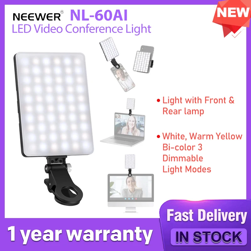 NEEWERNL60AILEDVideoConferenceLightLightwithFrontRearlamp