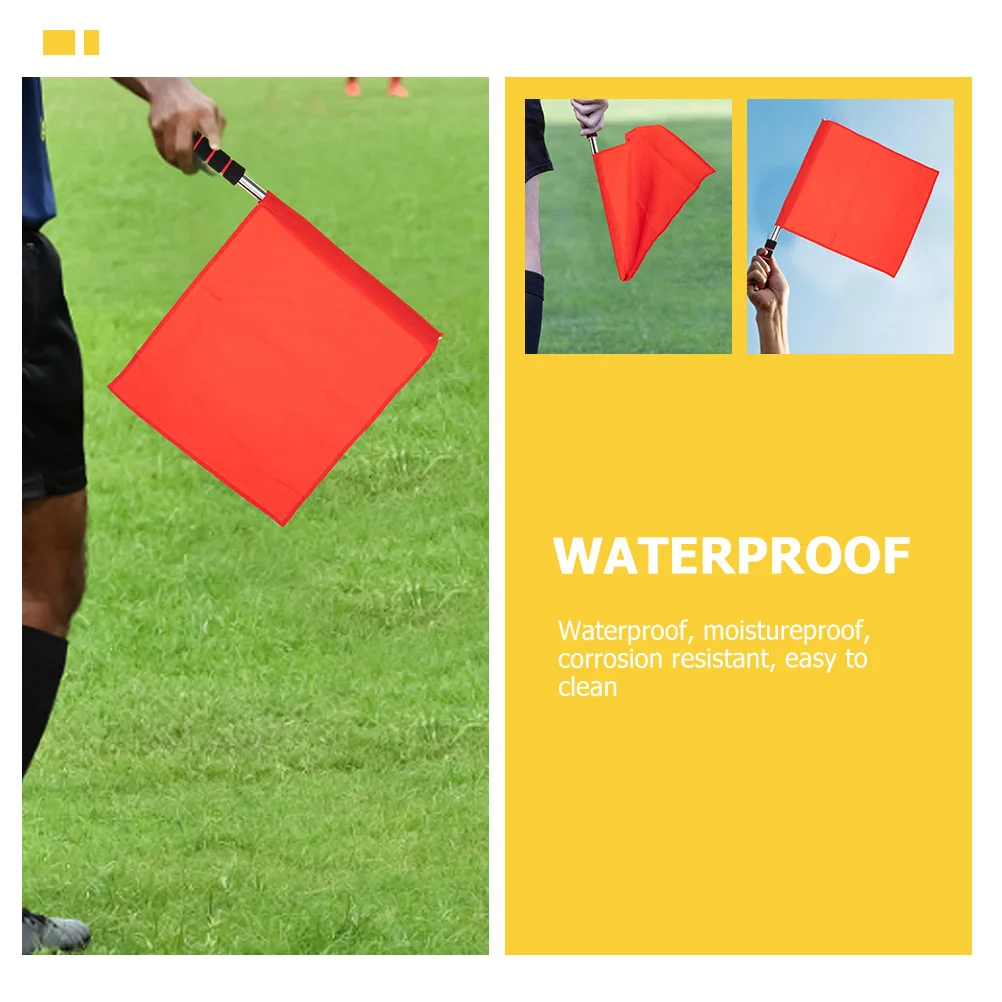 Yardwe Commander Flag Hand Flags Traffic Safety Flags Red Stick Flags Football Track Field Red Yellow Green Referee