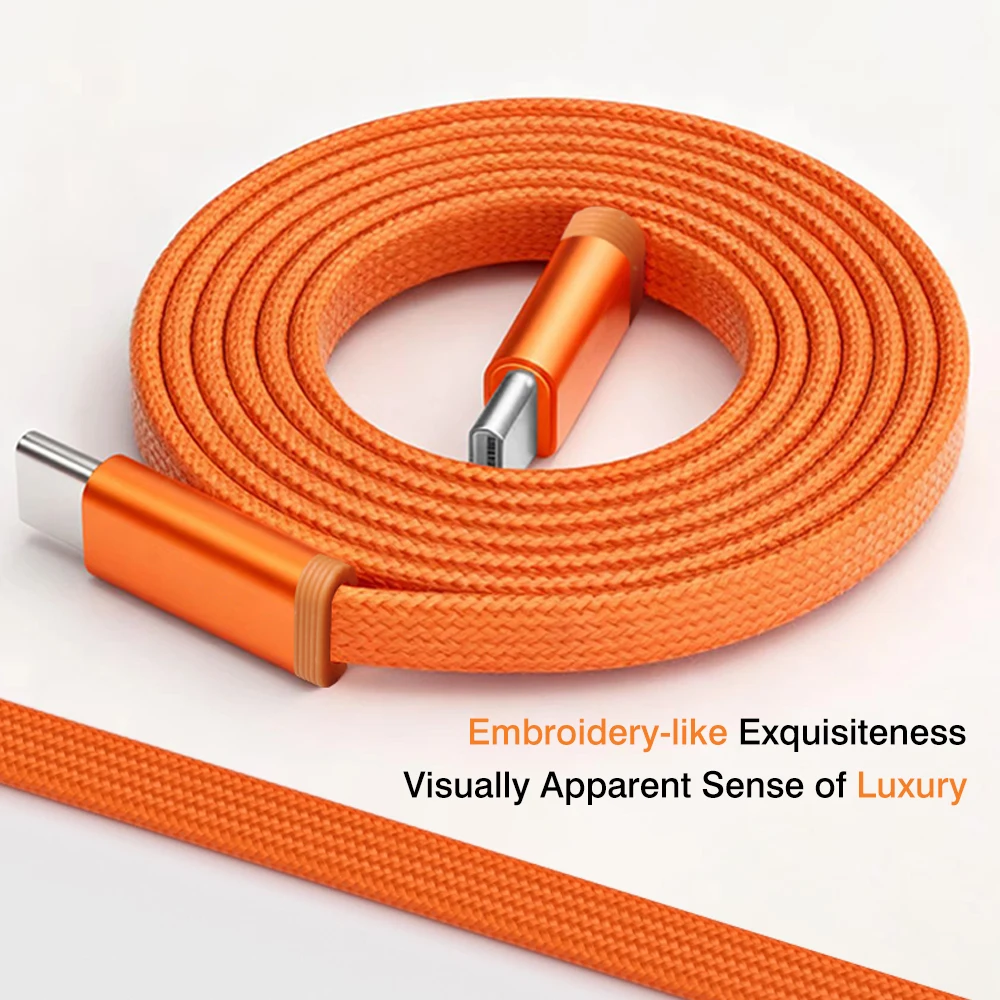 High-Speed 60W Type C to USB C Fast Charging Cable - Orange Blue