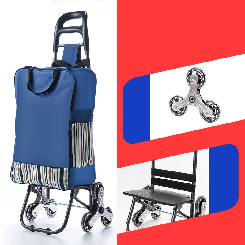 Light Grocery Shopping Trolley Household Climbing Stairs Folding Trailer Outdoor