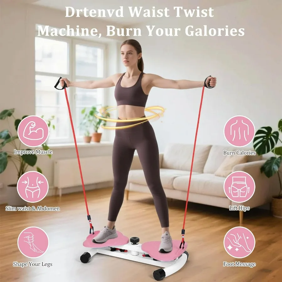 Waist Twister Machine Exercise, Ab Twister Board for Slim Waist and Core Ab Exercise, Noiseless Ab Machine with 300 lbs Weight C