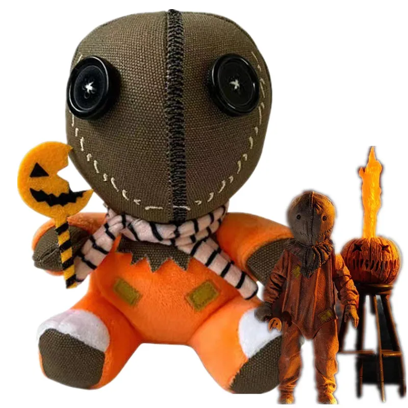 

36cm Movie TRICK 'R TREAT Sam Plush Terror Pumpkin Head Figure Toy Soft Cute Stuffed Doll Children Kids Christmas Halloween Gift