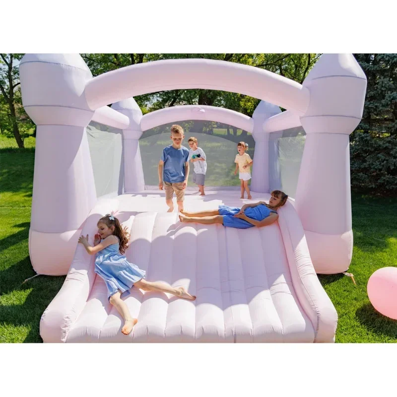 Party Castle DayDreamer Cotton Candy Bounce House, 16.4 ft L x 13.1 ft W x 9.3 H, Basketball Hoop, UL Blower included, Trendy