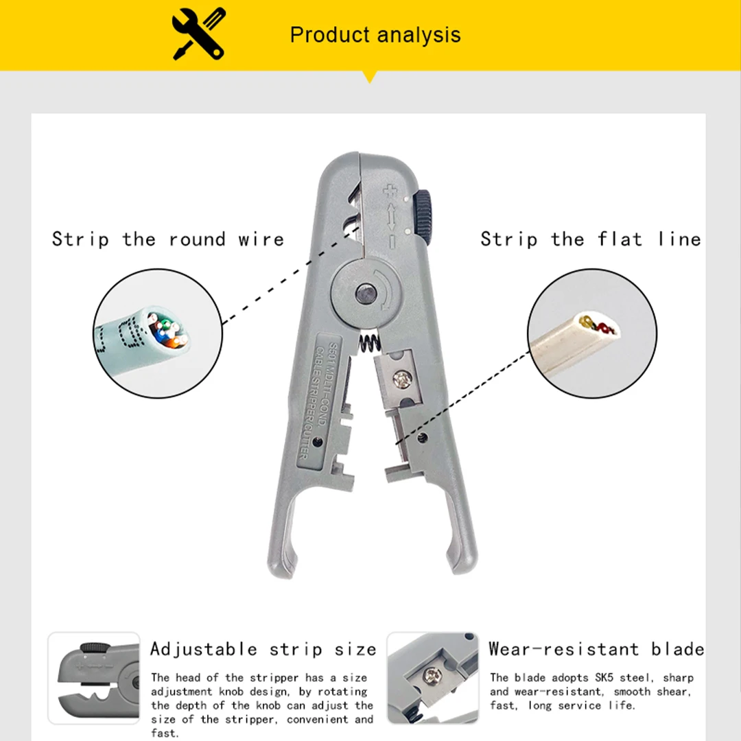 5pcs RJ45 Crimping Tool Ethernet Crimper For CAT6 CAT5 CAT5E Tool Pass Connector Replacement Blade Ethernet Cable Stripper