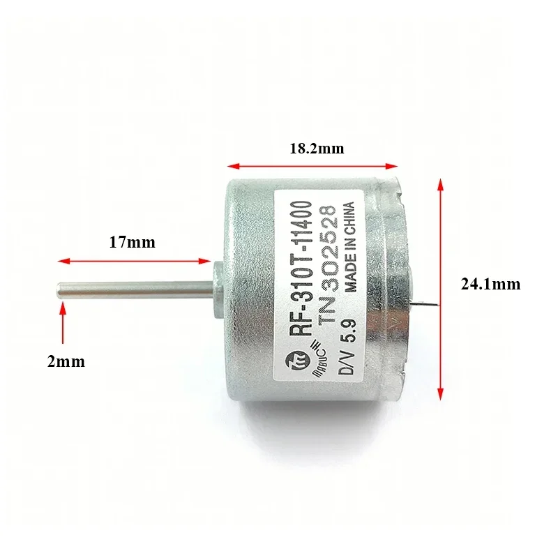 RF-310T Precious Metal Brush Motor - DC 3V-9V, Mute, Solar Micro Motor For DIY Projects
