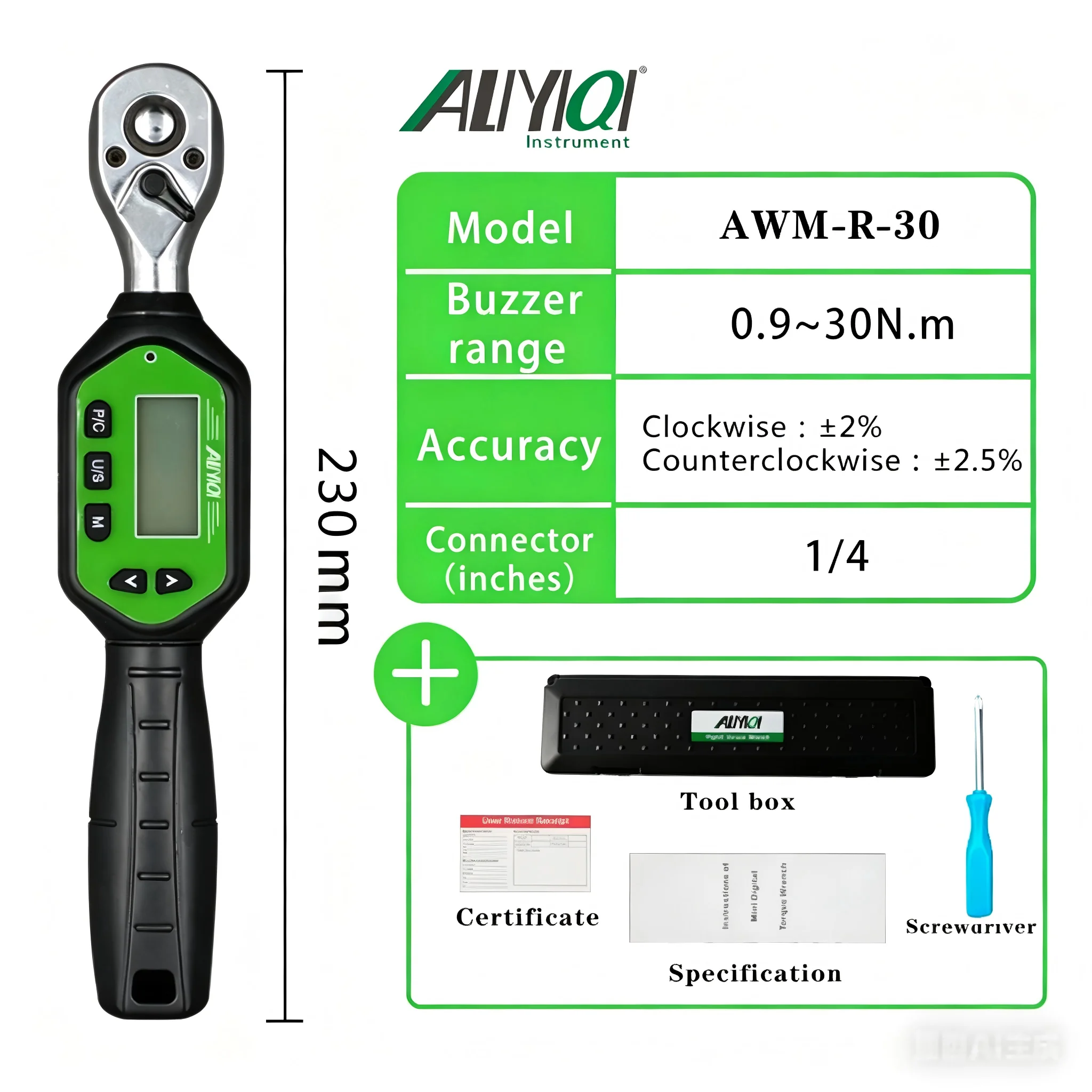 AWM-R-10,30,60 100 N.M 1/4 3/8 1/2 인치 스크린 미니 디지털 토크 렌치 자전거 수리용 수공구 (배터리 미포함)