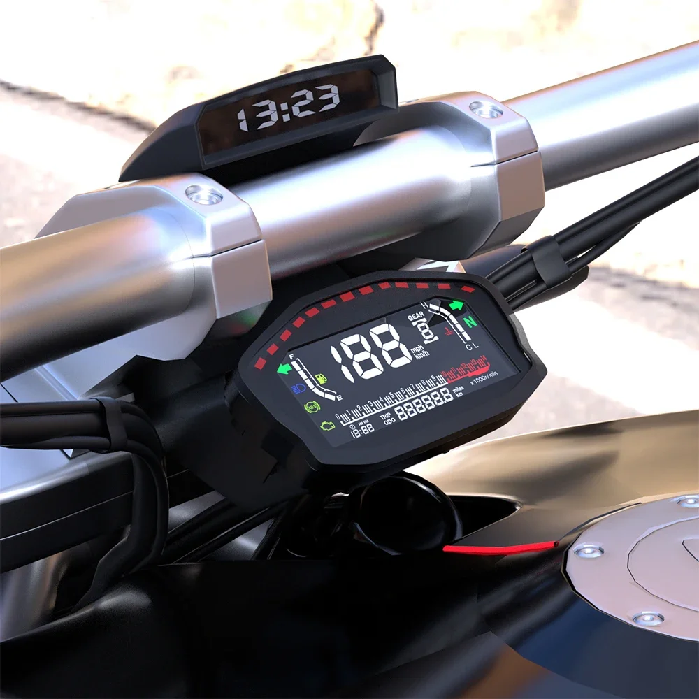 Digitales Motorrad Armaturenbrett - Universal Tacho Mit Weißer Beleuchtung