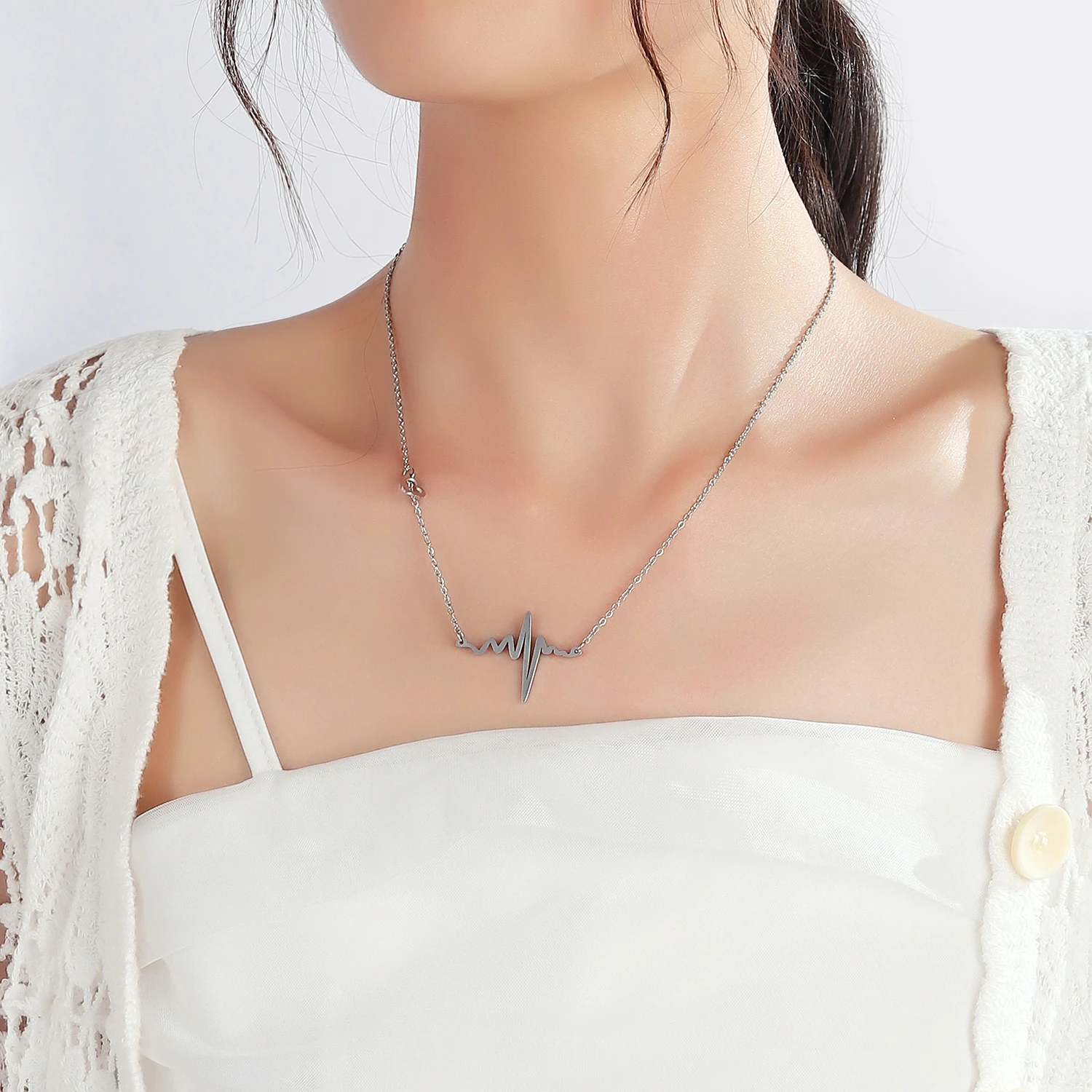 DCARZZ Heartbeat Necklace Stainless 