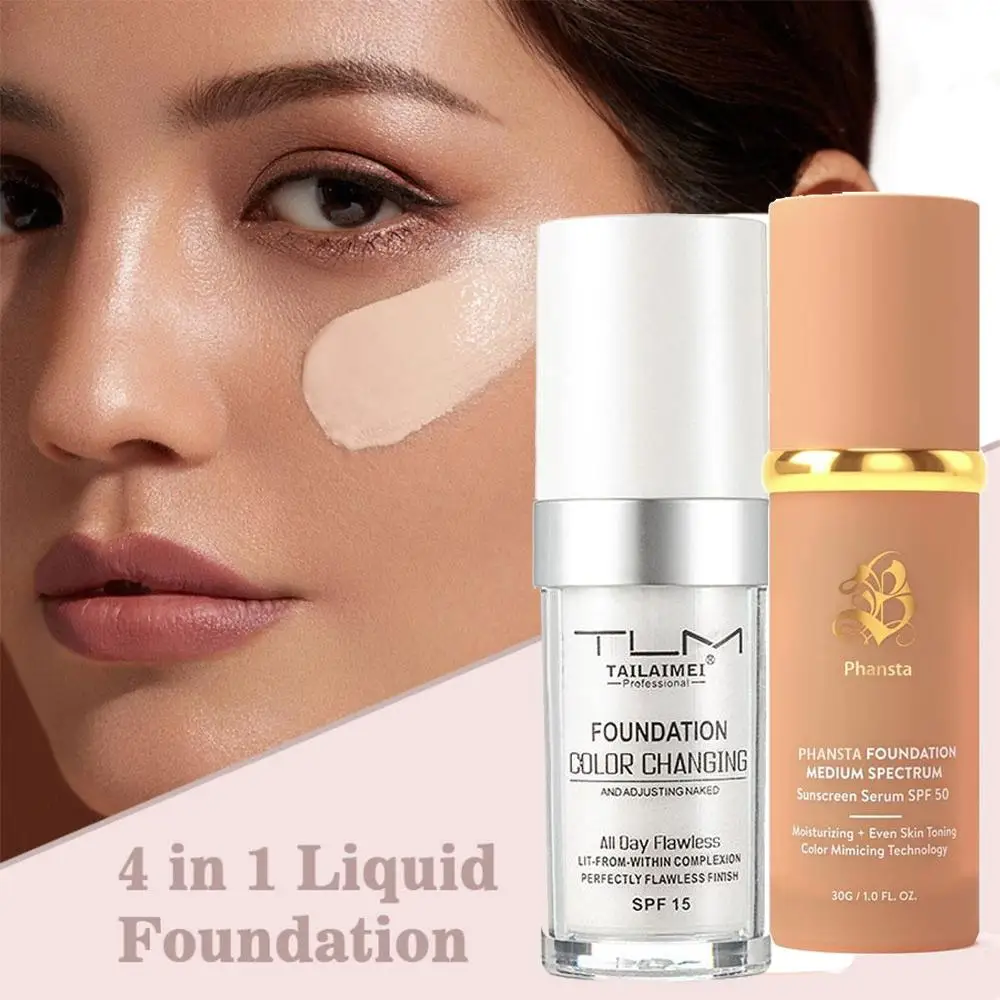 4 In 1 Bionic Color Changing Concealer Foundation Moisturizing Concealing Deep Nourishing Hide Blemish Cosmetics Women Makeup liquid foundation makeup cosmetics makeup cream