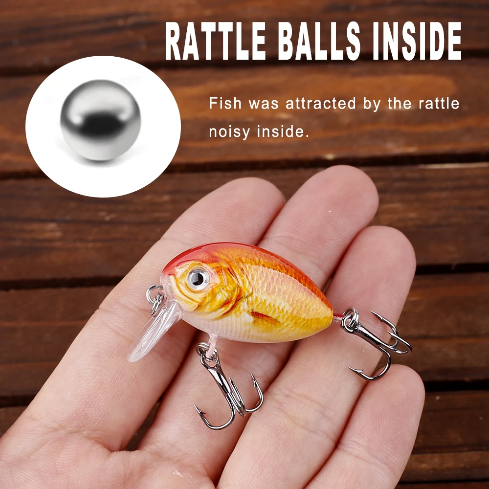 AYWFISH Best Wobblers 4CM 4G Small Hard Plastic Baits Floating Diver  Crankbaits Rattles Artificial Mini Lures For Bass Fishing