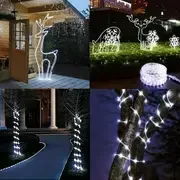solar powered led copper wire string lights 8 modes waterproof outdoor fairy lights for garden yard wedding christmas halloween decorations details 5